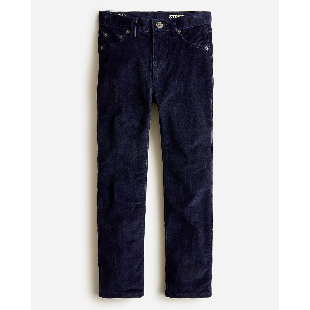 Crewcuts by J.Crew Boys Navy Blue Stretch Corduroy Slim Pants Adjustable Waist 8